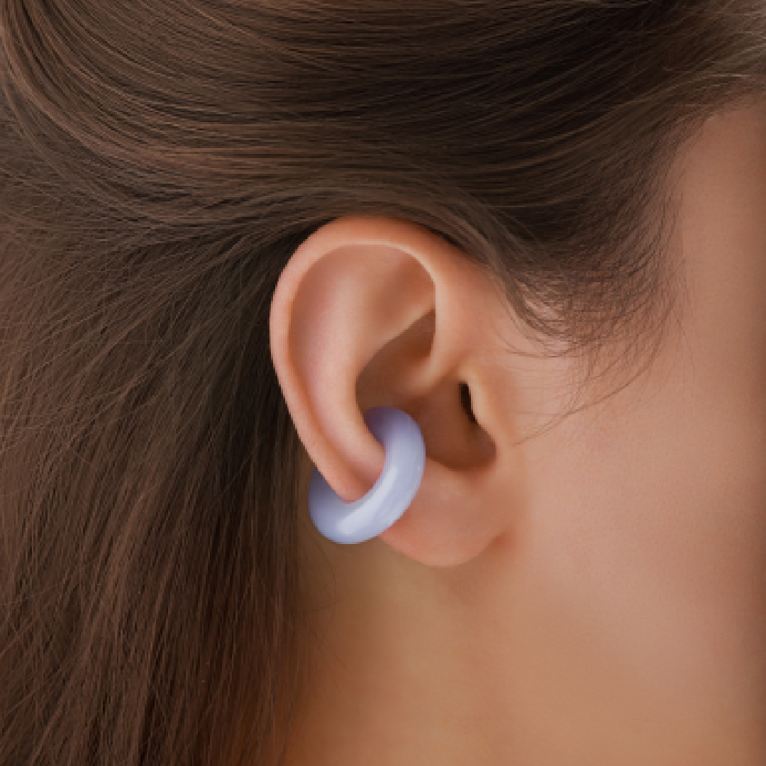 Ear cuff Luminous Small Opak Blue 18